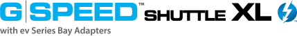 G-SPEED Shuttle XL with Thunderbolt 3 & ev Bay Adapters